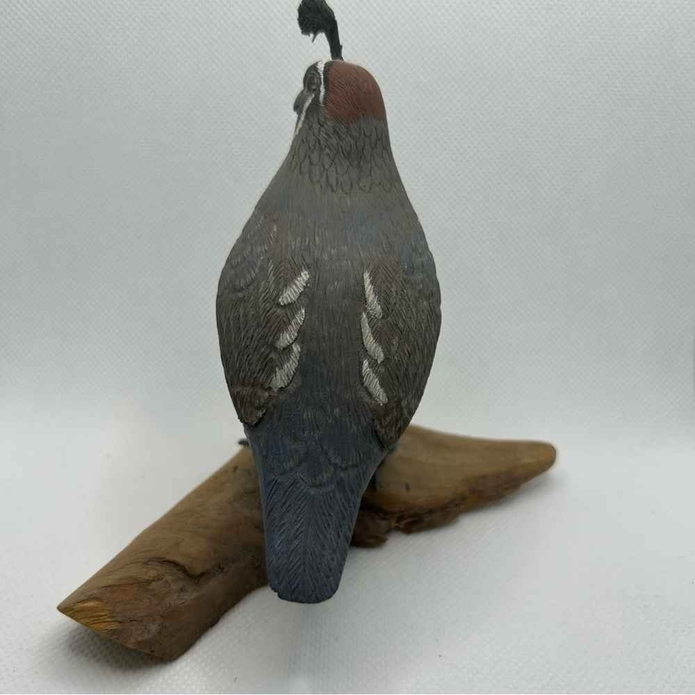 Vintage Everett Eckstein hand carved hand painted bird Cardinal Quail lot of two - Picture 5 of 10